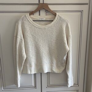 Perfectwhitetee Butter Cream Textured Knit Pullover Sweater Top Cotton Womens XS